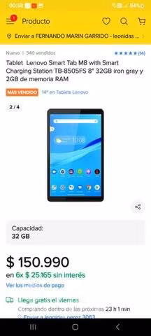 Tablet lenovo m8 hd