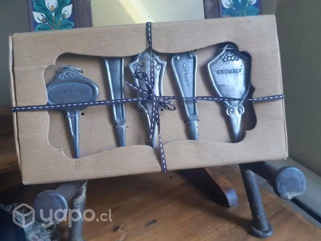 Set de 5 marcadores de queso de metal envejecido - Imagen 2
