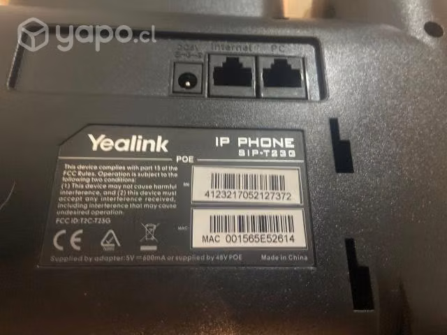 Telefonos ip yealink t23g - t22p (sin fuente)