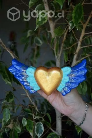 Corazon mexicano de yeso pintado a mano - Imagen 2