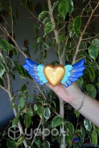 Corazon mexicano de yeso pintado a mano - Imagen 4