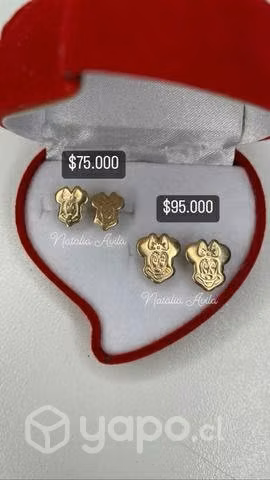Aritos de oro para niña 18 kilates - Imagen 6