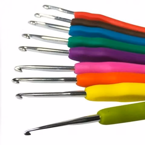 Set 9 Aguja Gancho Crochet Colores Pvc 2mm A 6mm - Imagen 5