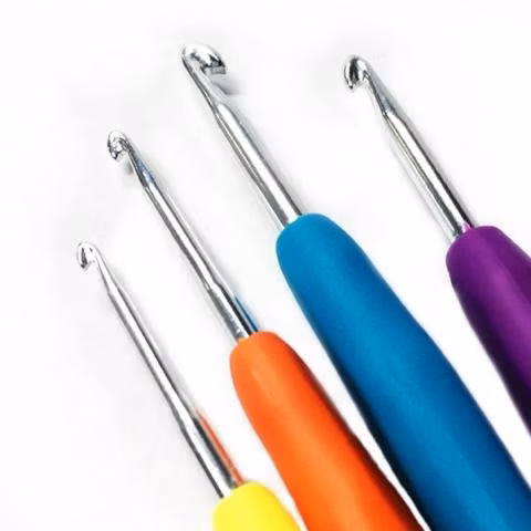 Set 9 Aguja Gancho Crochet Colores Pvc 2mm A 6mm - Imagen 2