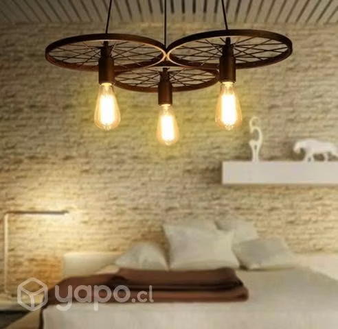 Lámpara colgante diseño 3 ruedas