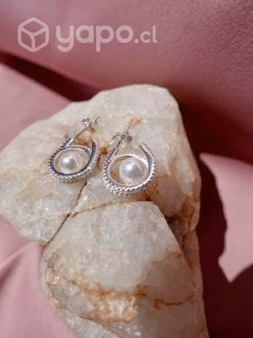 Semiargolla con circones y perla 13mm