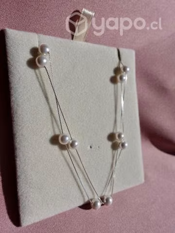 Collar doble perla