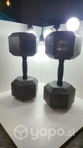 Par Mancuernas hexagonal 15kg, de gomas