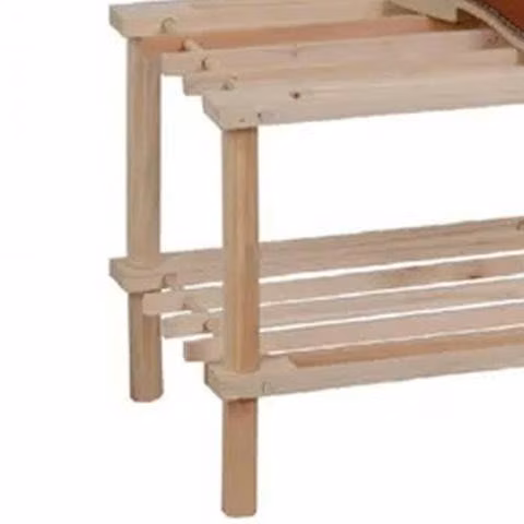 Zapatero Organizador Madera 2 Niveles Cafe Claro