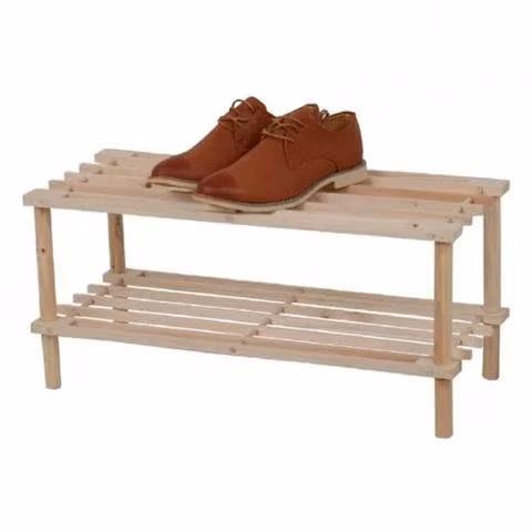 Zapatero Organizador Madera 2 Niveles Cafe Claro
