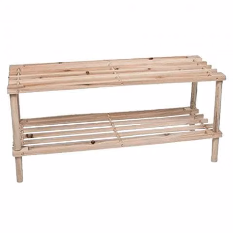 Zapatero Organizador Madera 2 Niveles Cafe Claro