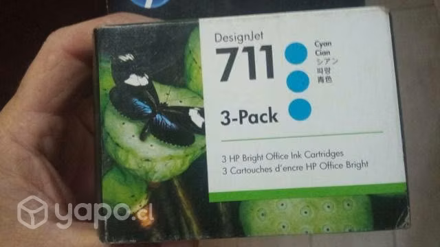 Tintas 711 cyan original packs de 3 udds
