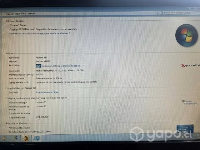 Computador Packard Bell