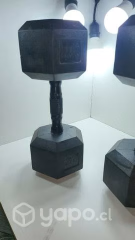 Par de mancuernas hexagonal de gomas