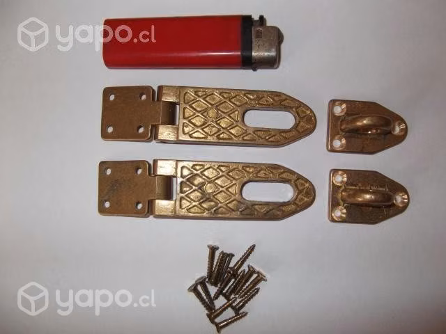 Par De Pestillos o Cerrojos De Bronce Macizo