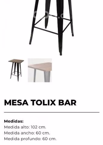 Mesa bar y sillas altas rojas