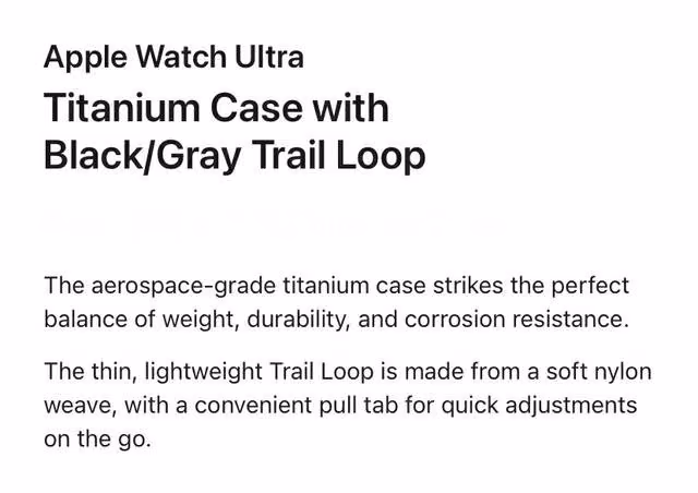 NUEVO Apple Watch Ultra correa negra/gris trail - Imagen 3