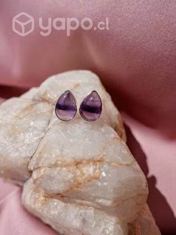 Aros gota amatista