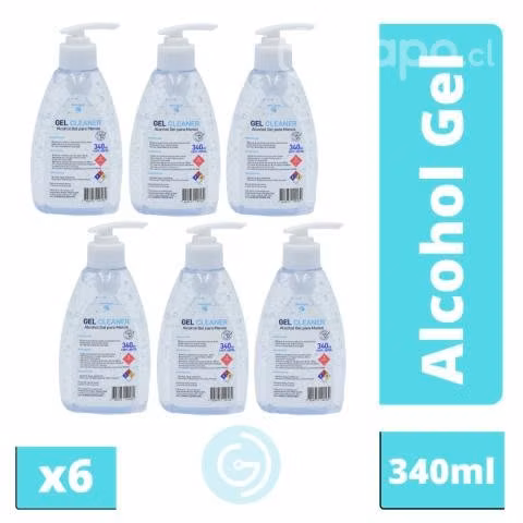 Pack X6 Alcohol Gel 70° C/valvula 340ml GCleaner