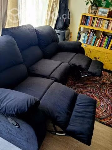 Sillon bergere 3 cuerpos color negro