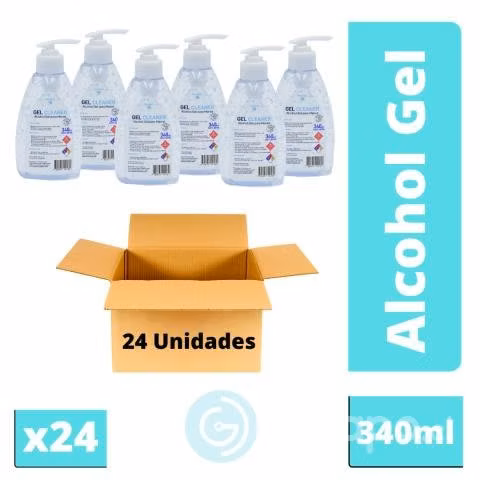 Pack X24 Alcohol Gel 70° C/valvula 340ml GCleaner
