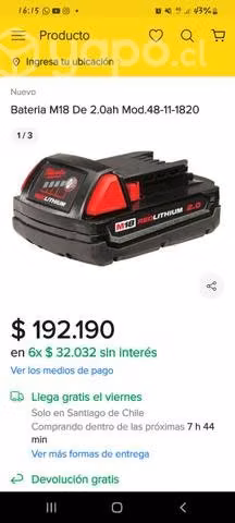 Pack cargador y bateria milwaukee