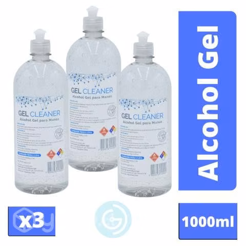 Pack X3 Alcohol Gel 1000ml Push Gel Cleaner