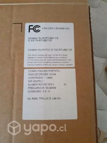 Notebook HP i3 10th generación 4gb de ram, 9