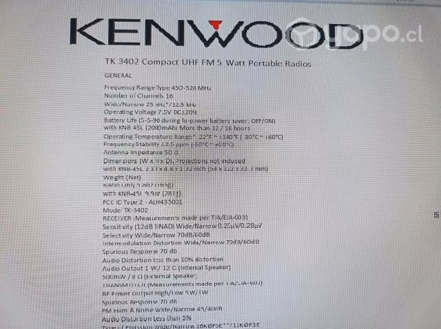 Equipos transmisores uhf kenwood tk-3402 poco uso - Imagen 3