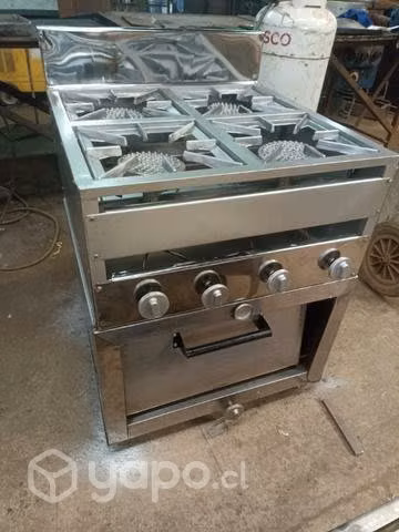 Cocina 4 platos+ horno semi industrial