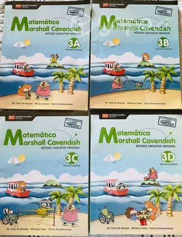 5 libros matemáticas Marshall Cavendish Tercero