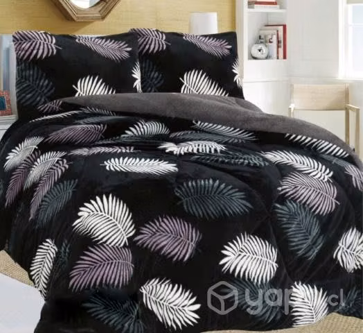 Cobertor Cubrecama Con Chiporro 2 Plazas Unicolor