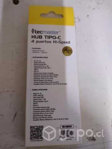 Adaptador hub tipo-C a 4 puertos usb nuevo /sellad