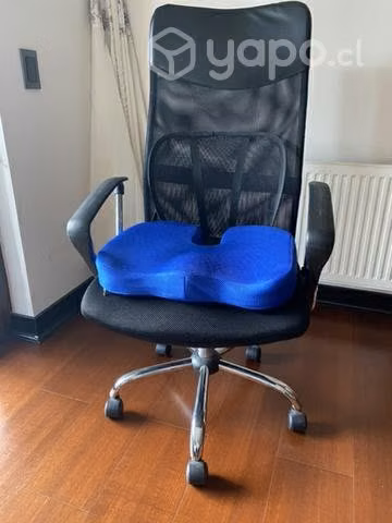 Silla Escritorio + Respaldo + Cojín Ortopédico