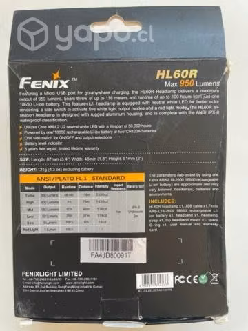 Frontal FENIX 60HL 60R - Imagen 2
