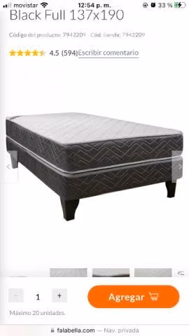 Cama full 137x 190