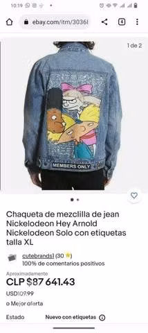 Chaqueta Mezclilla Nikelodeon Hey Arnold