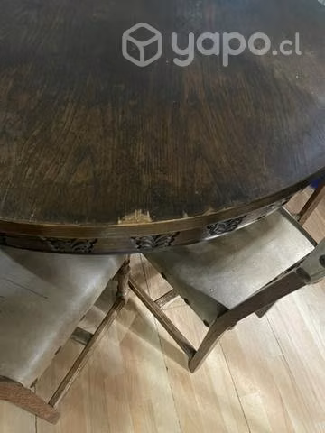 Comedor tallado de encina con 6 sillas