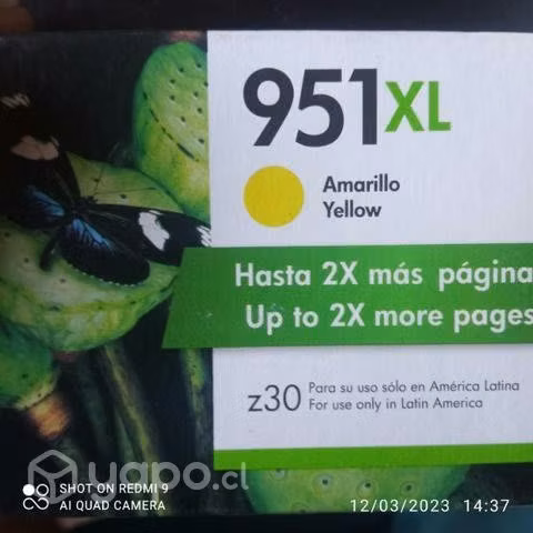 Tintas hp 951xl colores originales de alta