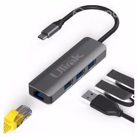 Adaptador usb-c a rj45 (lan) con 3 puertos usb 3.0 - Imagen 2