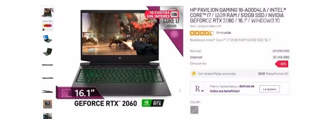 HP PAVILION GAMING 16-A0004LA