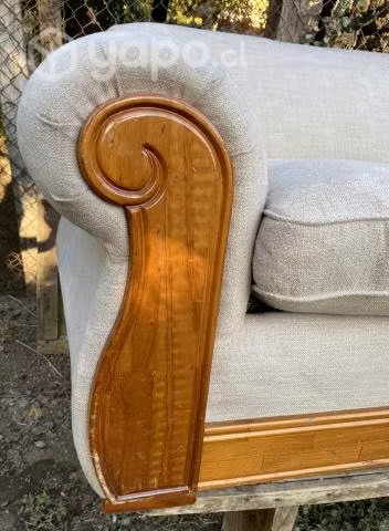 Sofa 3 cuerpos, de tela color beige - Imagen 3