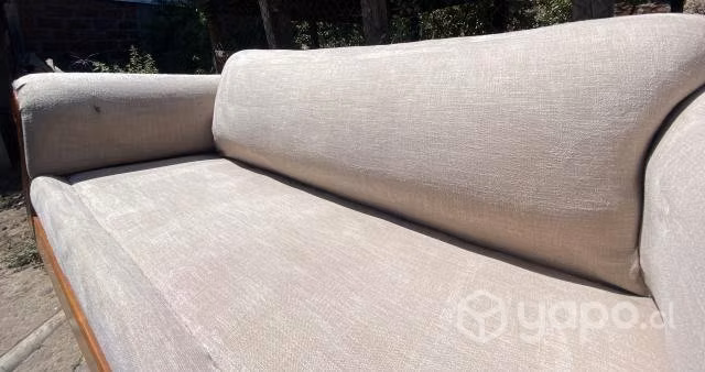Sofa 3 cuerpos, de tela color beige - Imagen 5