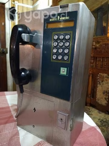 Antiguo teléfono publico,decoracion adorno lindo