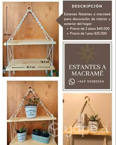 Estantes de macrame