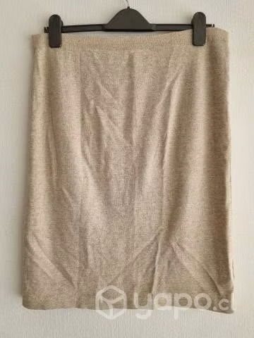 Falda lino beige talla M elasticada