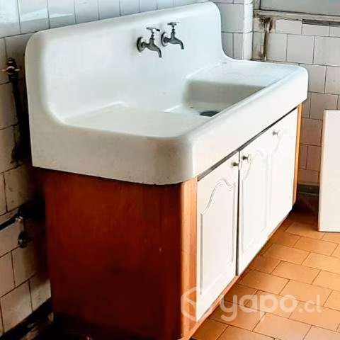 Lavaplato Enlozado con Mueble de Madera
