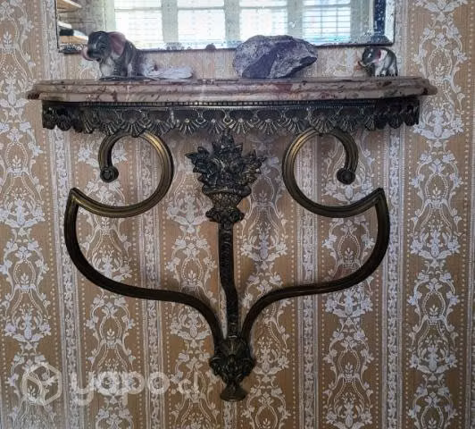 Mesa de arrimo marmol bronce