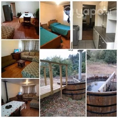 Cabaña con tinaja de agua caliente