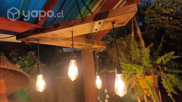 Lámpara colgante rústica artesanal tipo V